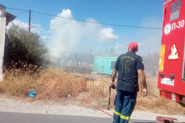 Φωτιά ξέσπασε στο Γερμανικό Δρόμο – Σβήστηκε άμεσα από την Π.Υ. Μεγάρων