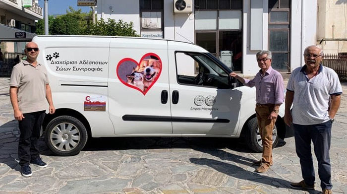 Όχημα περισυλλογής και μεταφοράς αδέσποτων ζώων συντροφιάς στο Δήμο Μεγαρέων