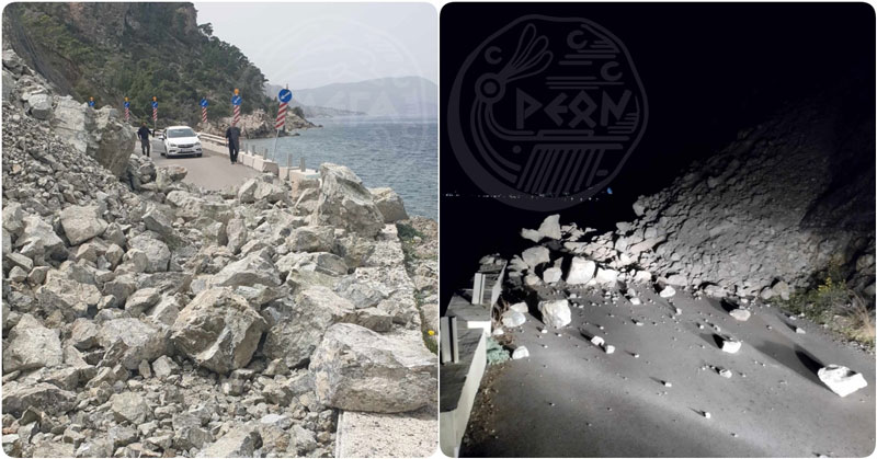 Κλειστός ο δρόμος προς Σχίνο έως την 1η Απριλίου λόγω κατολισθητικού φαινομένου