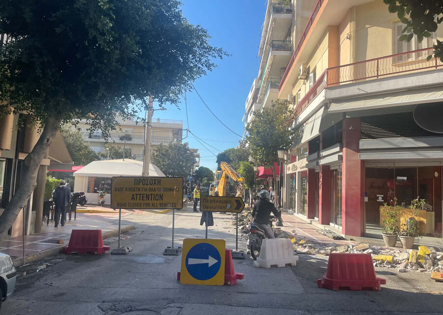 Ξεκίνησε το έργο ανάπλασης και λιθόστρωσης στην 28ης Οκτωβρίου στα Μέγαρα